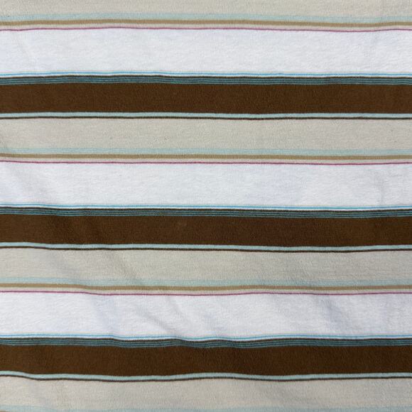 Vintage Levi’s Polo Shirt Men’s Large Brown‎ White Striped Y2K Made in Pakistan - Picture 5 of 10
